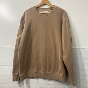 Pacsun Men’s Crew Neck Fleece Pullover Sweatshirt Size XL Tan Casual Streetwear